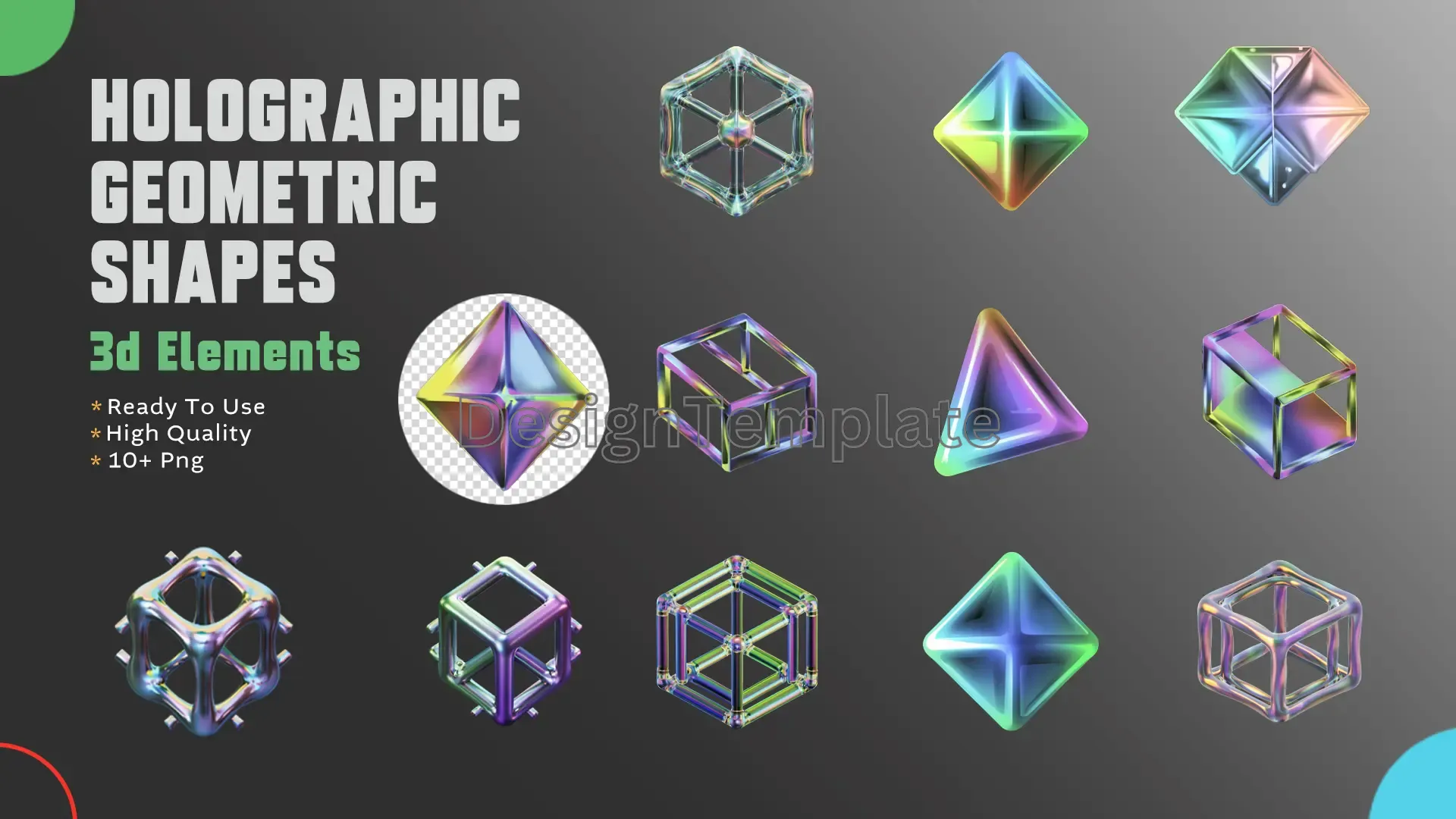 Future Forms Holographic Geometric Shapes 3D Pack image